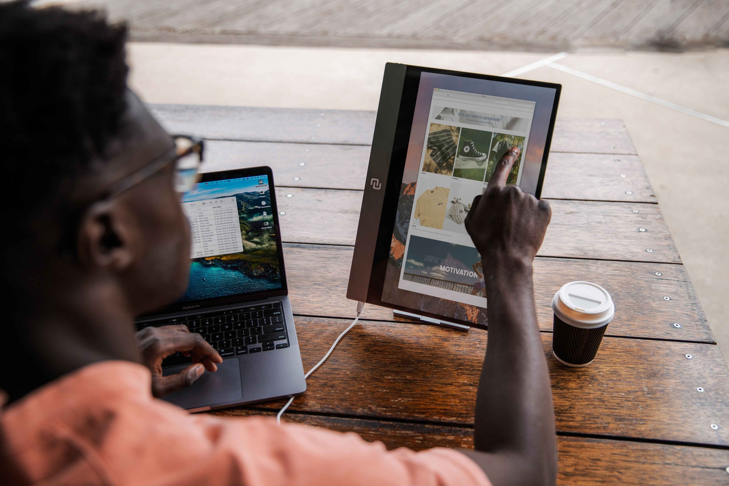 The espresso Display, the world’s thinnest touchscreen external monitor, is easily portable, giving dad that all-important second screen even when on the road. Photo courtesy of espresso