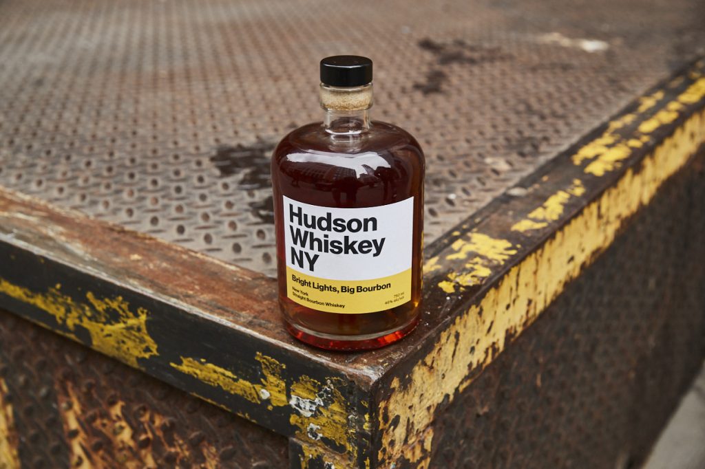 Hudson Whiskey’s Bright Lights, Big Bourbon: From the foothills of the Shawangunk Mountains, in the heart of the Hudson Valley, to cobblestone streets of Tribeca, to the top shelf in your bar. Photo courtesy of Hudson Whiskey NY
