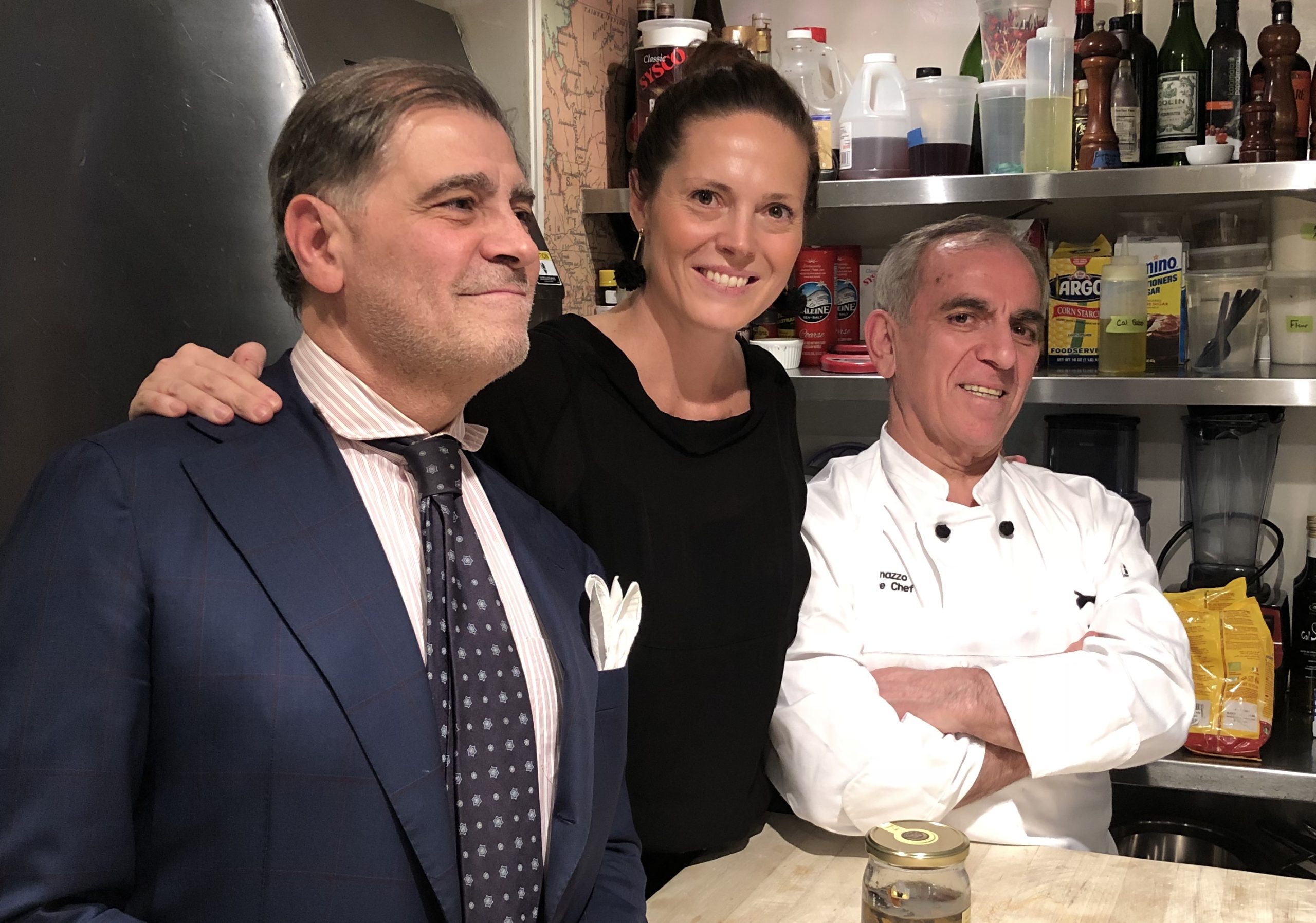 Gianfranco Sorrentino (left) and his wife and manager Paula Bolla-Sorrentino with Il Gattopardo executive chef Vito Gnazzo.