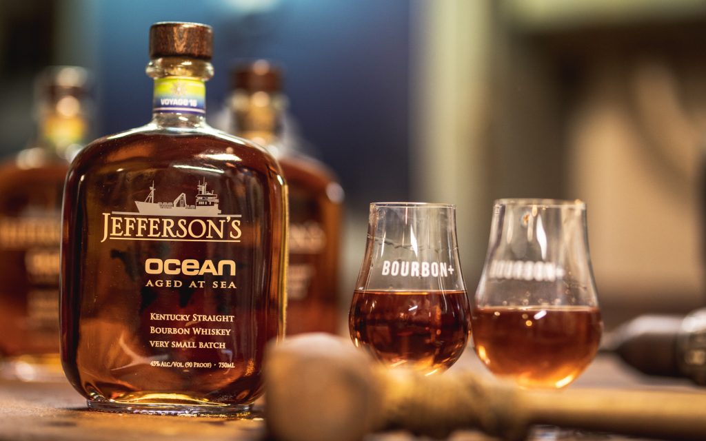 Jefferson’s “Very Small Batch” Ocean is aged at sea aboard a marine exploration vessel. Photo courtesy of Jefferson's Ocean