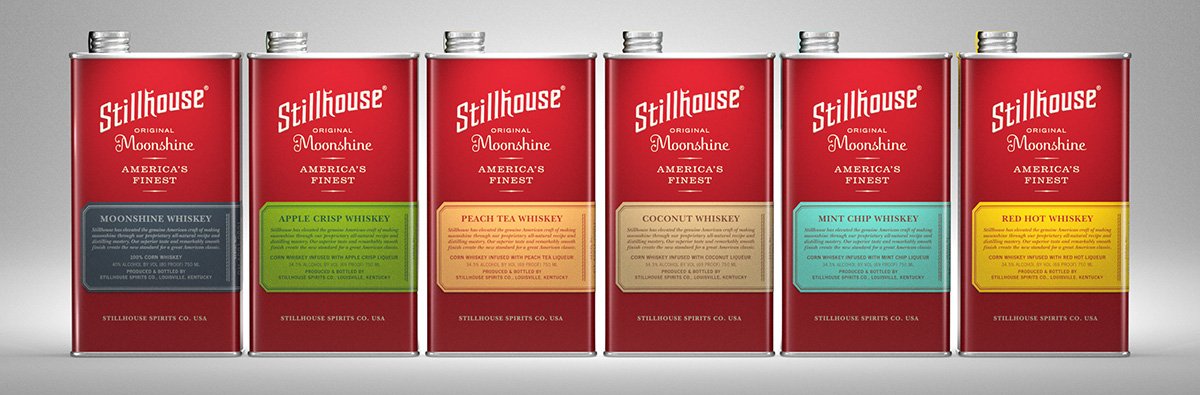 Whiskey branding that harkens back to the days of prohibition and bathtub mixing is not uncommon, but Stillhouse Original Whiskey goes the extra mile by pouring their sweet, specially crafted whiskey brews into iconic steel oil cans. Photo courtesy of Stillhouse Whiskey