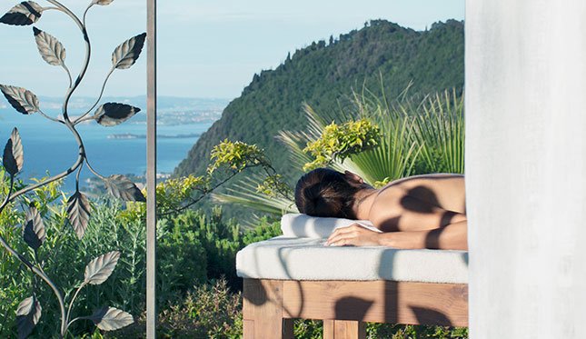 An outdoor spa treatment at Lefay Resort and Spa