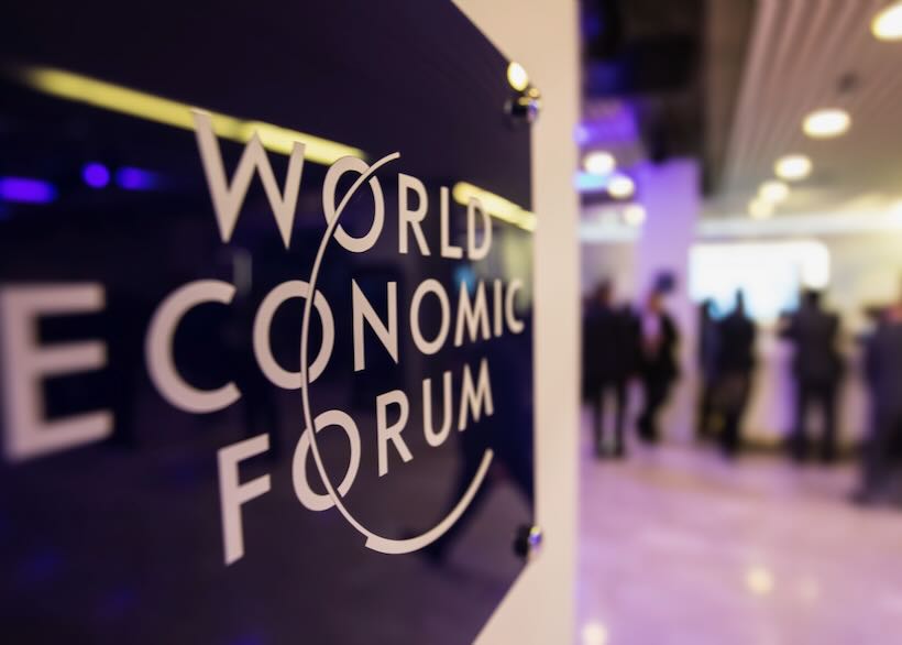 Davos Switzerland, World Economic Forum emblem